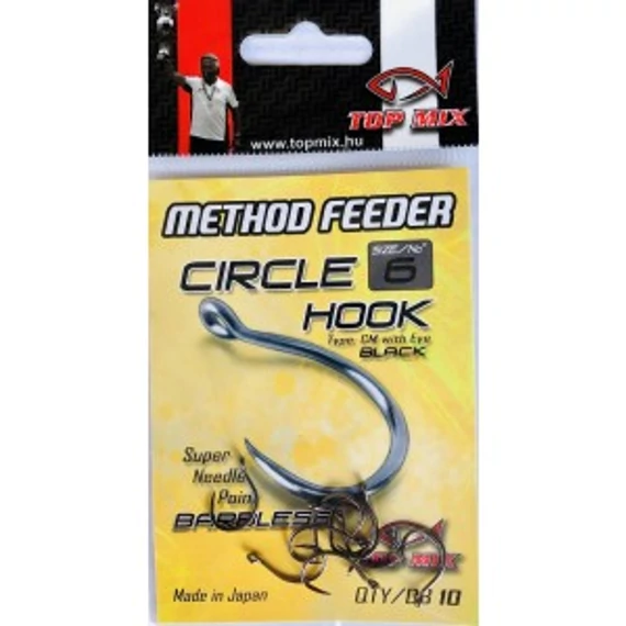 Top Mix Method feeder Circle Barbless hook #6